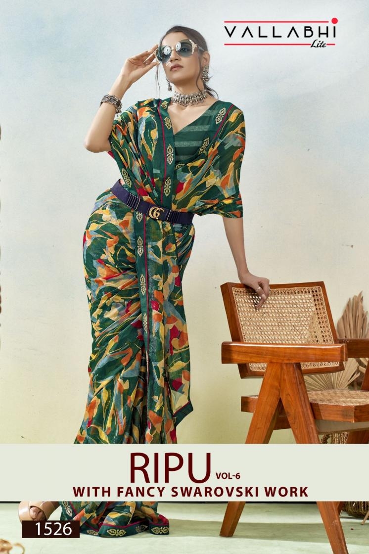 vallabhi prints ripu vol 6 series 1526-1531 GEORGETTE wholesale saree