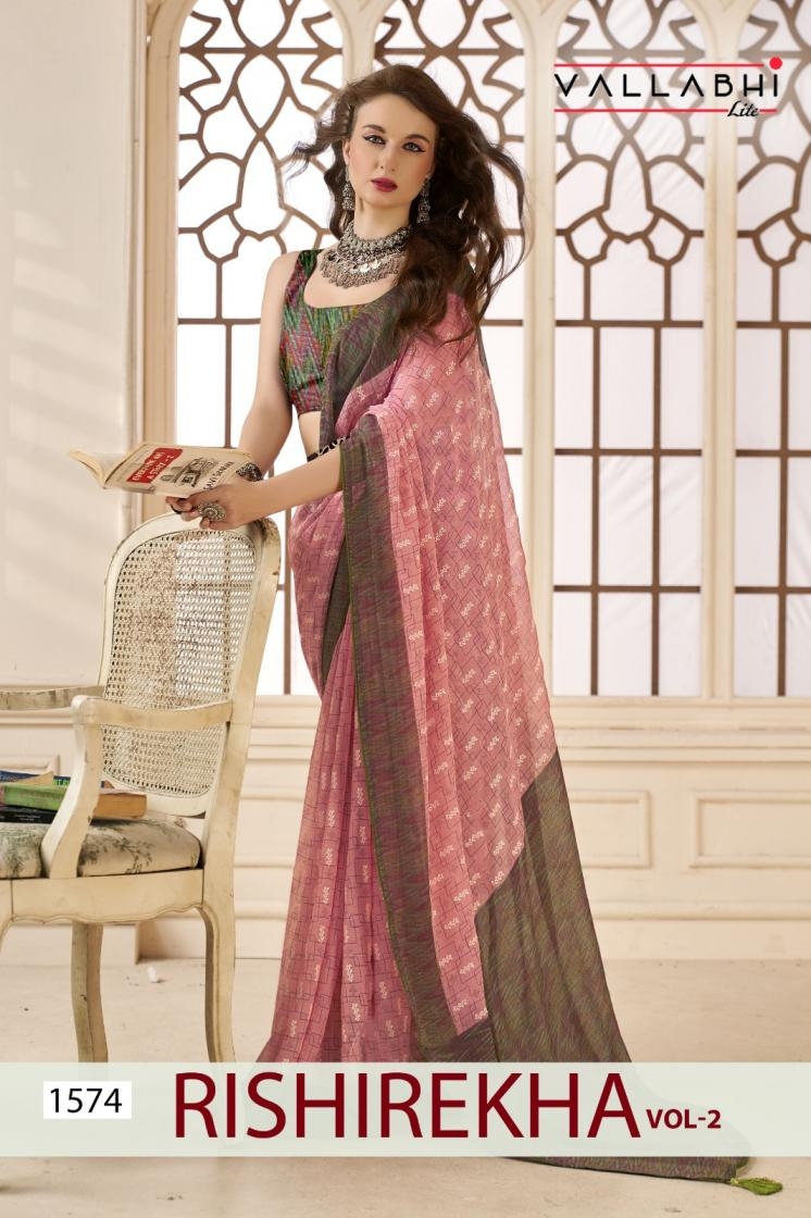 vallabhi prints rishirekha vol 2 series 1574-1578 CHIFFON wholesale saree