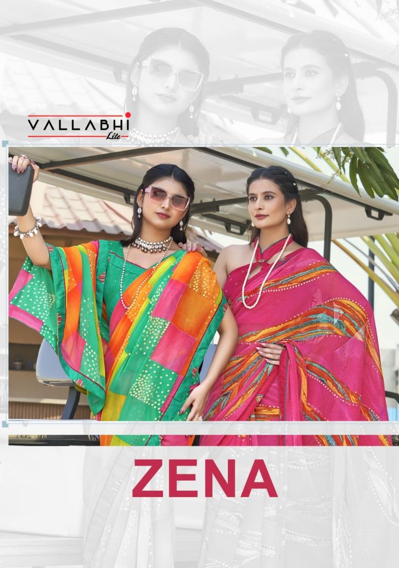 vallabhi prints zena series 161594-161601 georgette wholesale saree