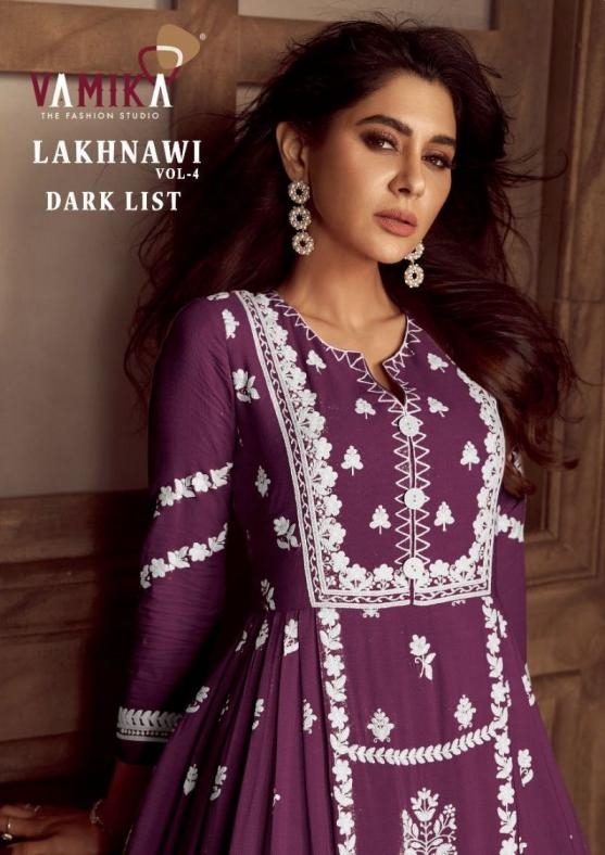 vamika lakhnavi vol 4 dark list rayon party wear readymade plazzo suit in wholesale surat