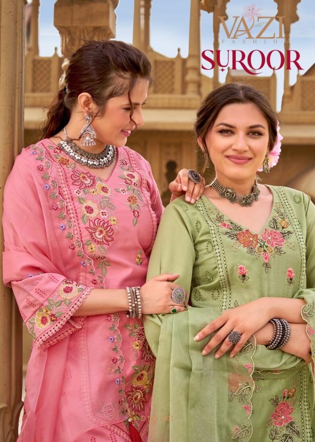 vazi fashion suroor series 1001 to 1004 readymade traditional mul chanderi salwar suit in wholesale surat