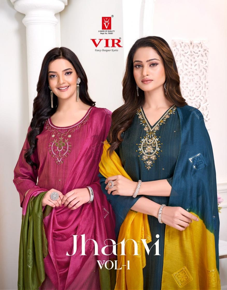  vir jhanvi vol 1 series 1001 to 1008 amazing handwork readymade suit in wholesale surat