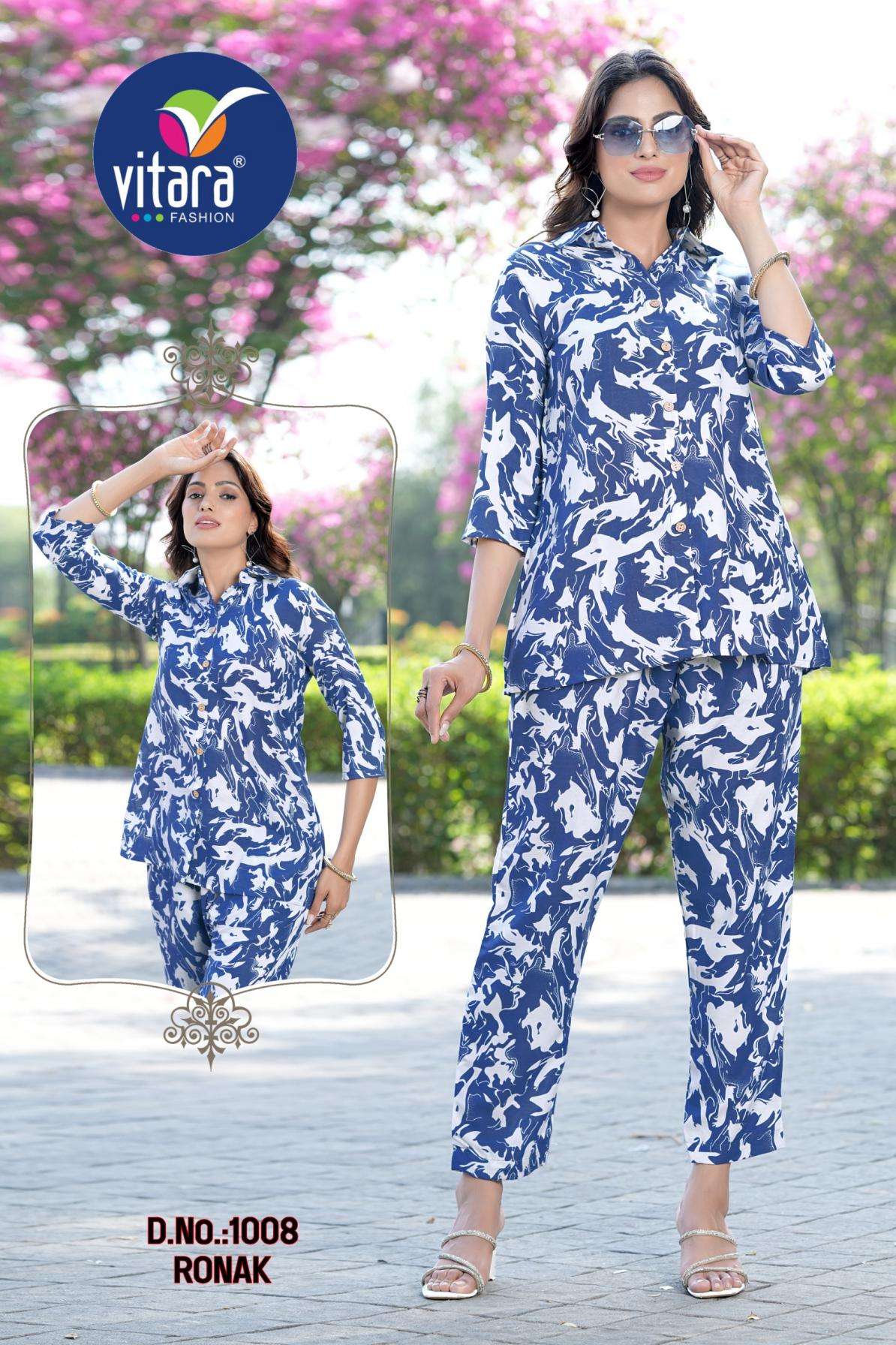vitara fashion ronak series 1008 to 1009 rayon readymade classic combo set co-ord sets in wholesale surat
