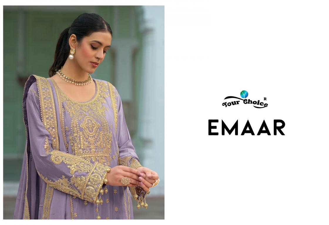 your choice emaar series 1001 to 1004 chinon readymade designer pakistani plazzo suit