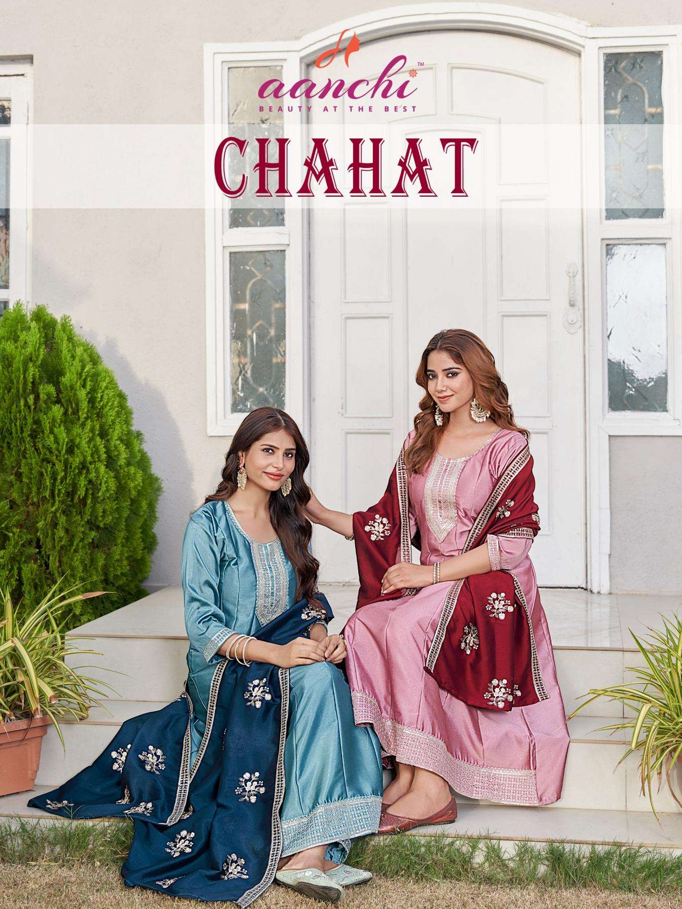 aanchi chahat readymade crystal silk womens indian salwar kameez in wholesale surat