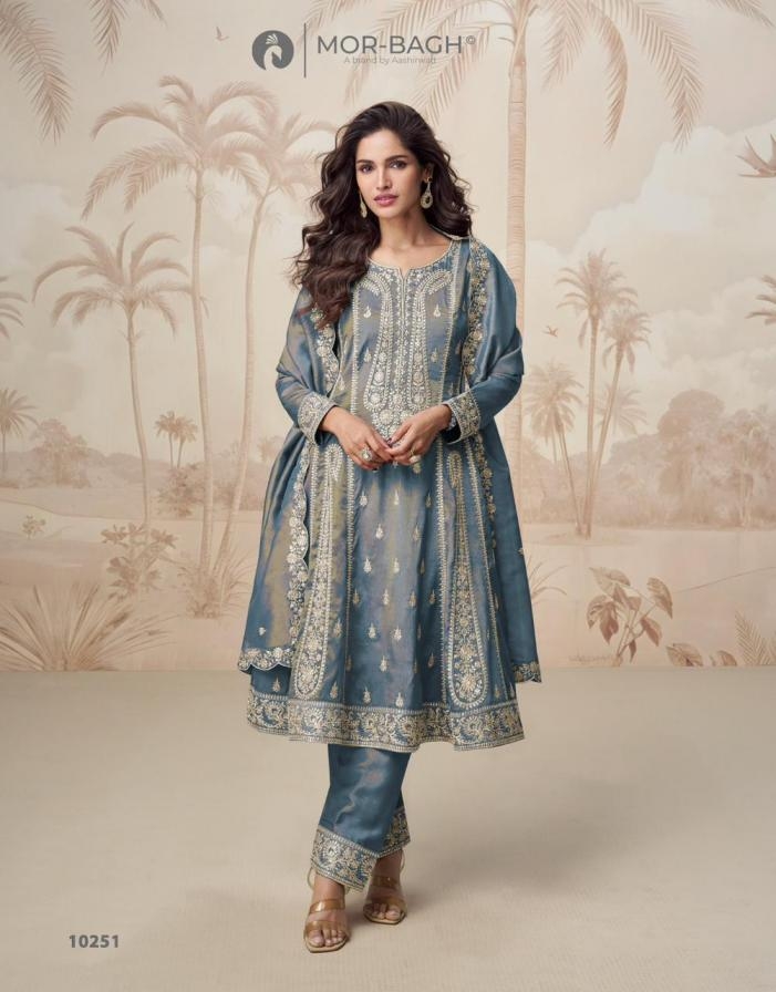 aashirwad mor bagh aadhya series 10248 to 10251 readymade simar silk exclusive kurti pant dupatta in wholesale surat