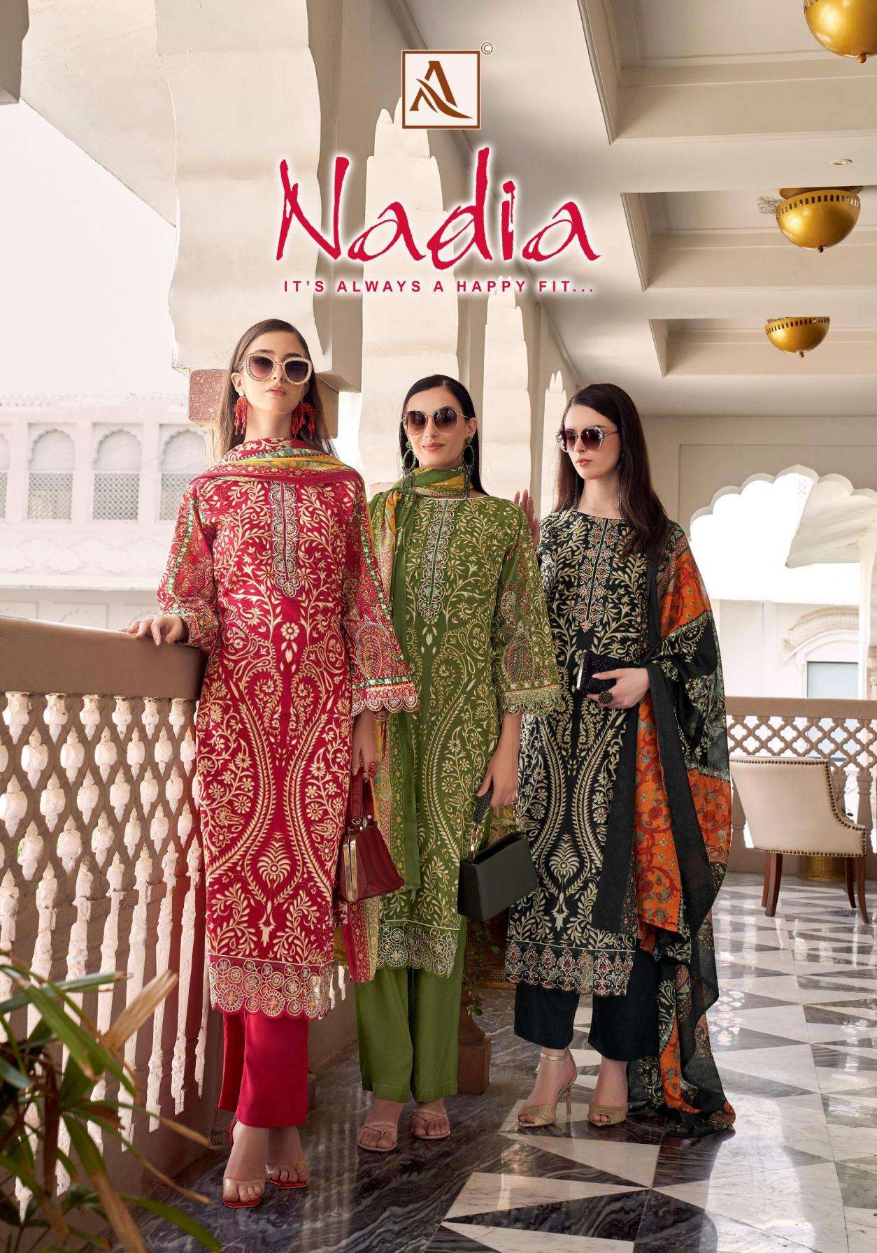 alok nadia series 83901 to 83908 cotton fancy pakistani suits in wholesales surat