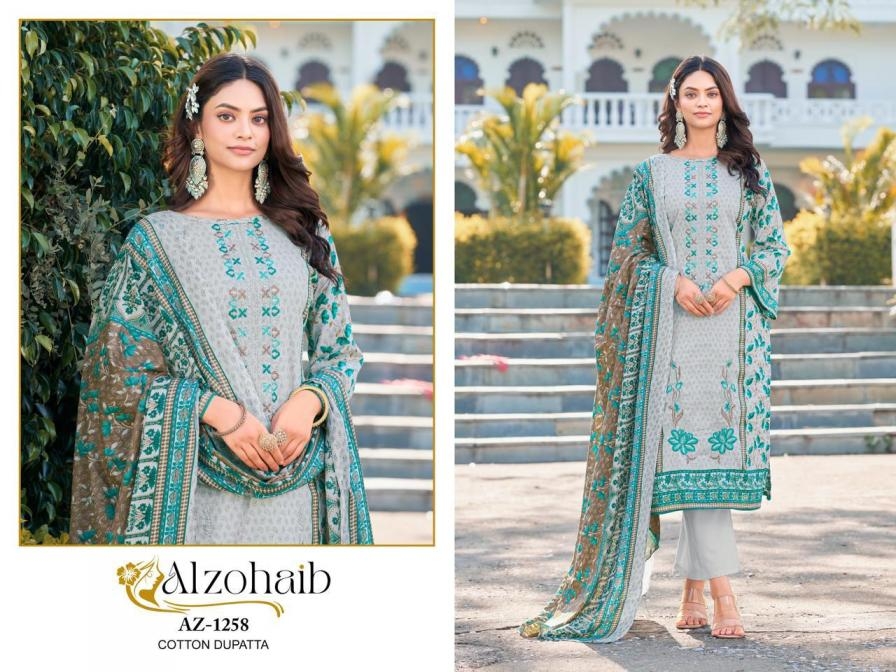 alzohaib noor vol 12 series 1210 to 1258 cotton modern pakistani salwar kameez in wholesale surat