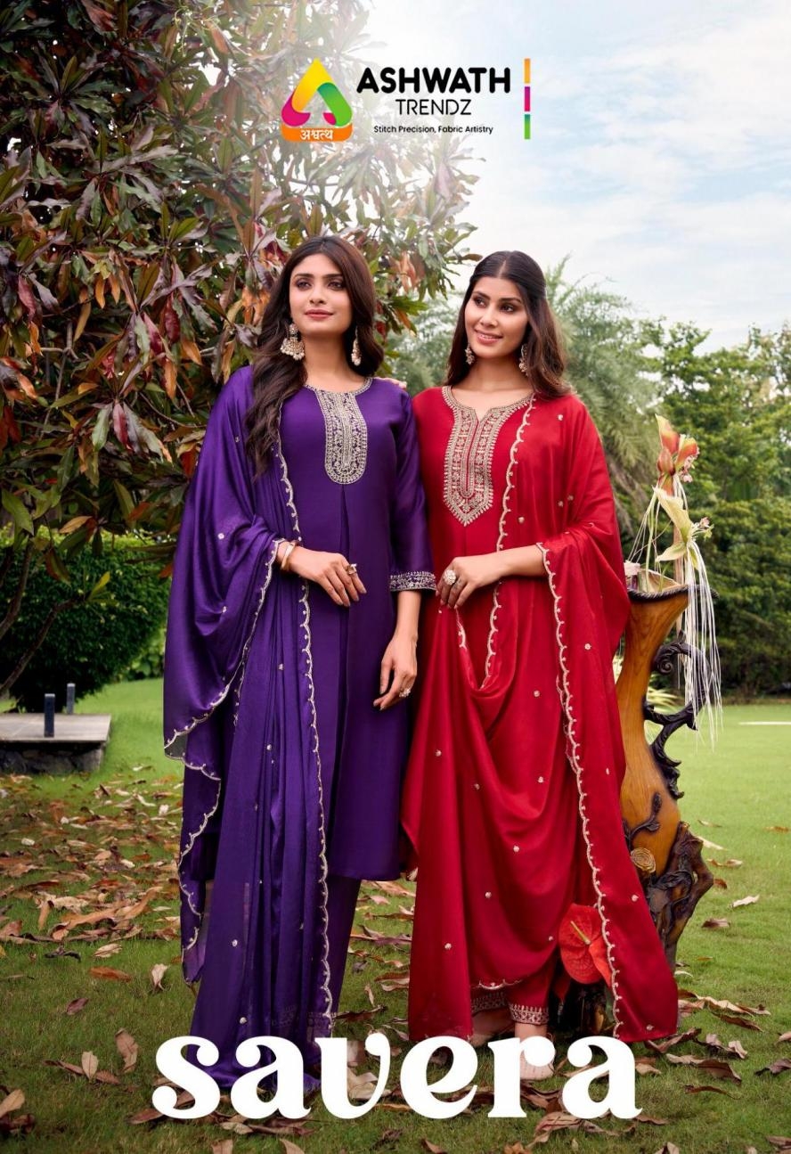 ashwath trendz savera series 1001 to 1006 blooming vichitra readymade gorgeous suits in wholesale surat