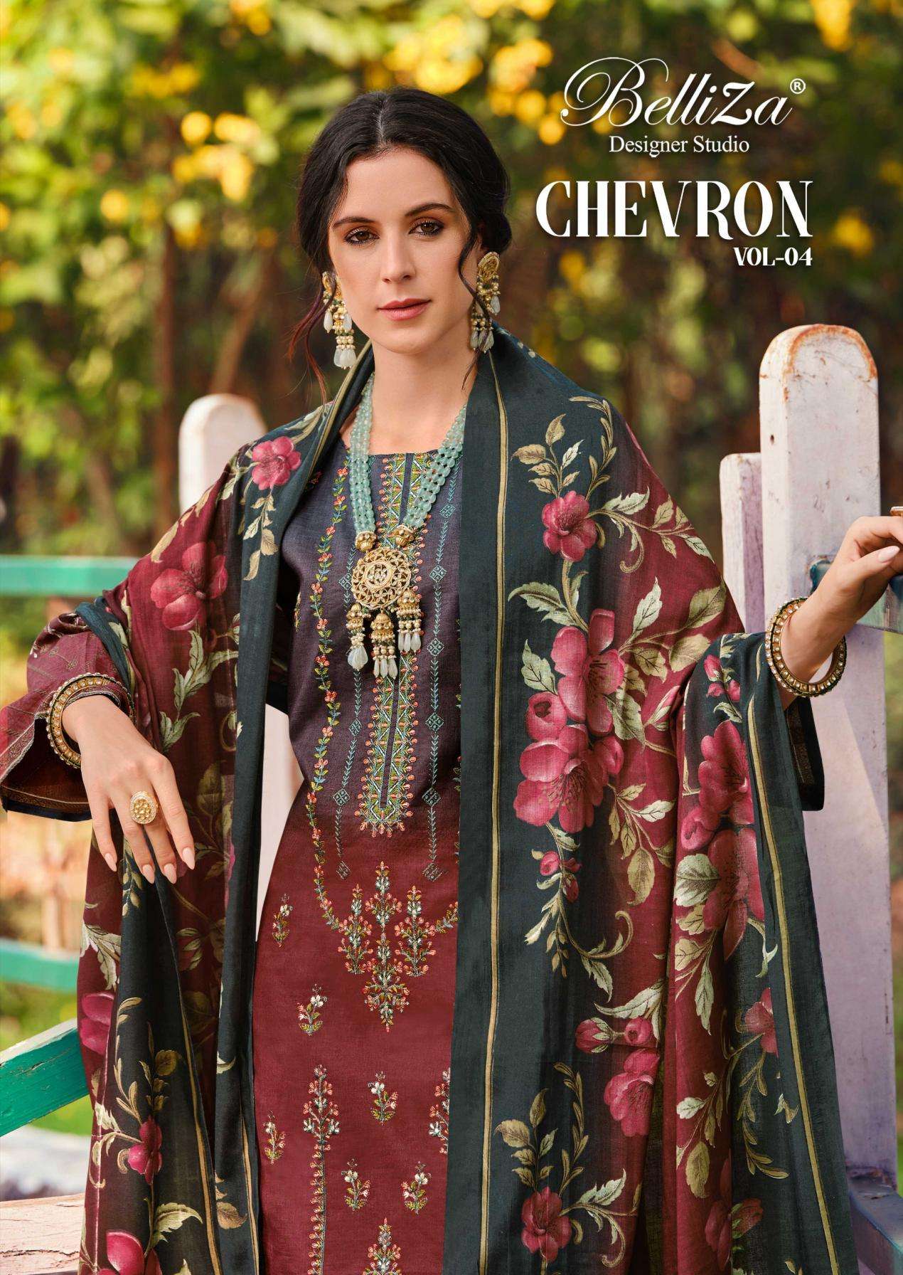 belliza designer chevron vol 4 series 873001 to 873008 cotton readymade big size pakistani suit in wholesale surat