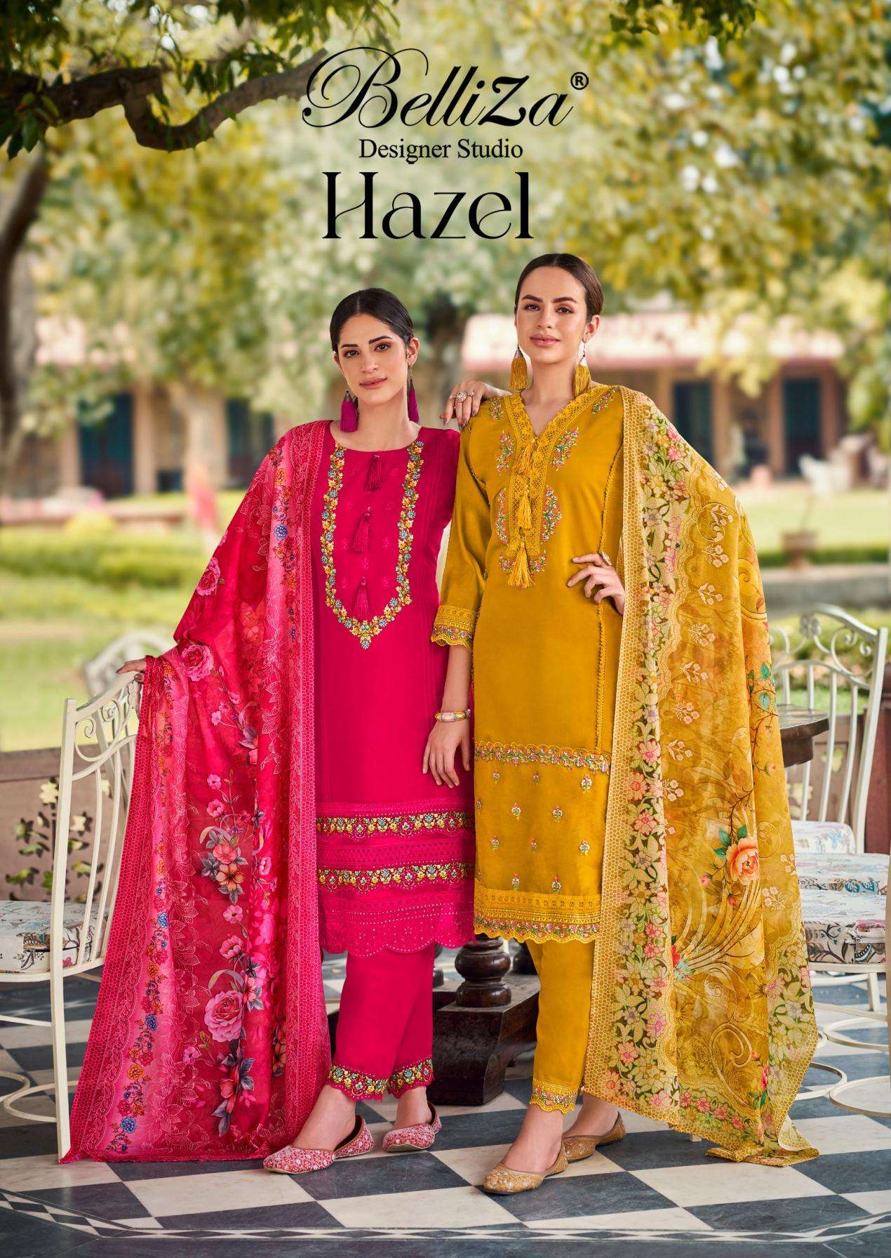 belliza designer hazel series 821001 to 821006  roman silk modern pakistani salwar kameez in wholesale surat