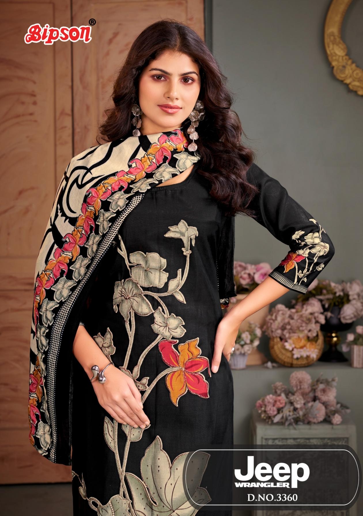 bipson prints jeep wangler 3360 A to D roman silk fancy salwar kmeez in wholesale surat