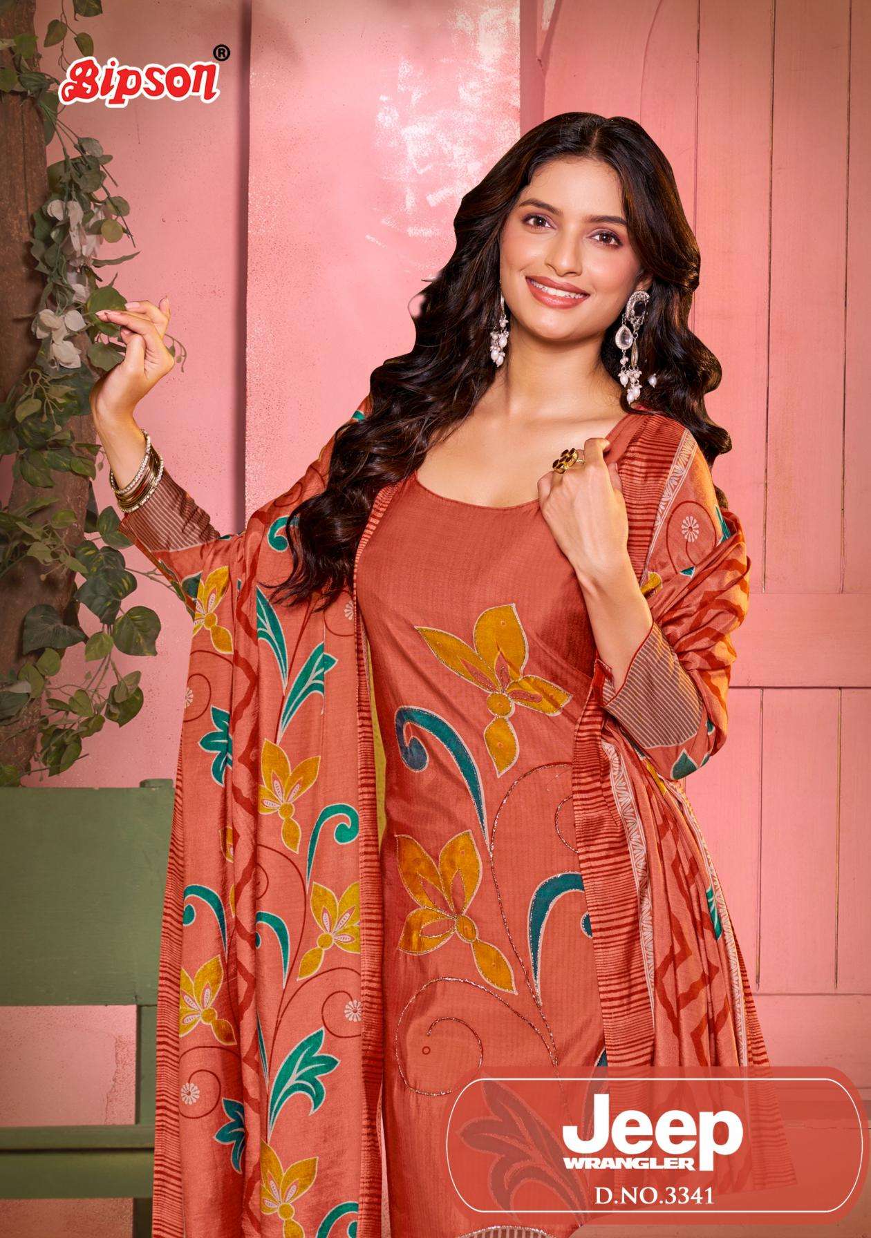 bipson prints jeep wangler series 3341 A to D casual roman silk salwar kameez in wholesale surat