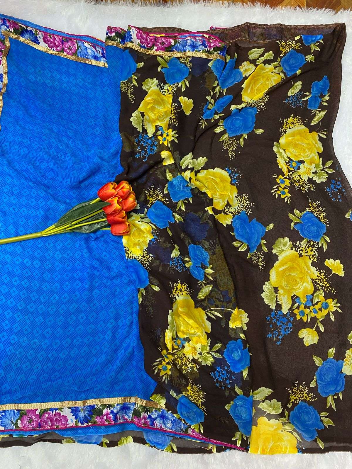 BT - DIGITAL Georgette Printed Wholesale Saree 