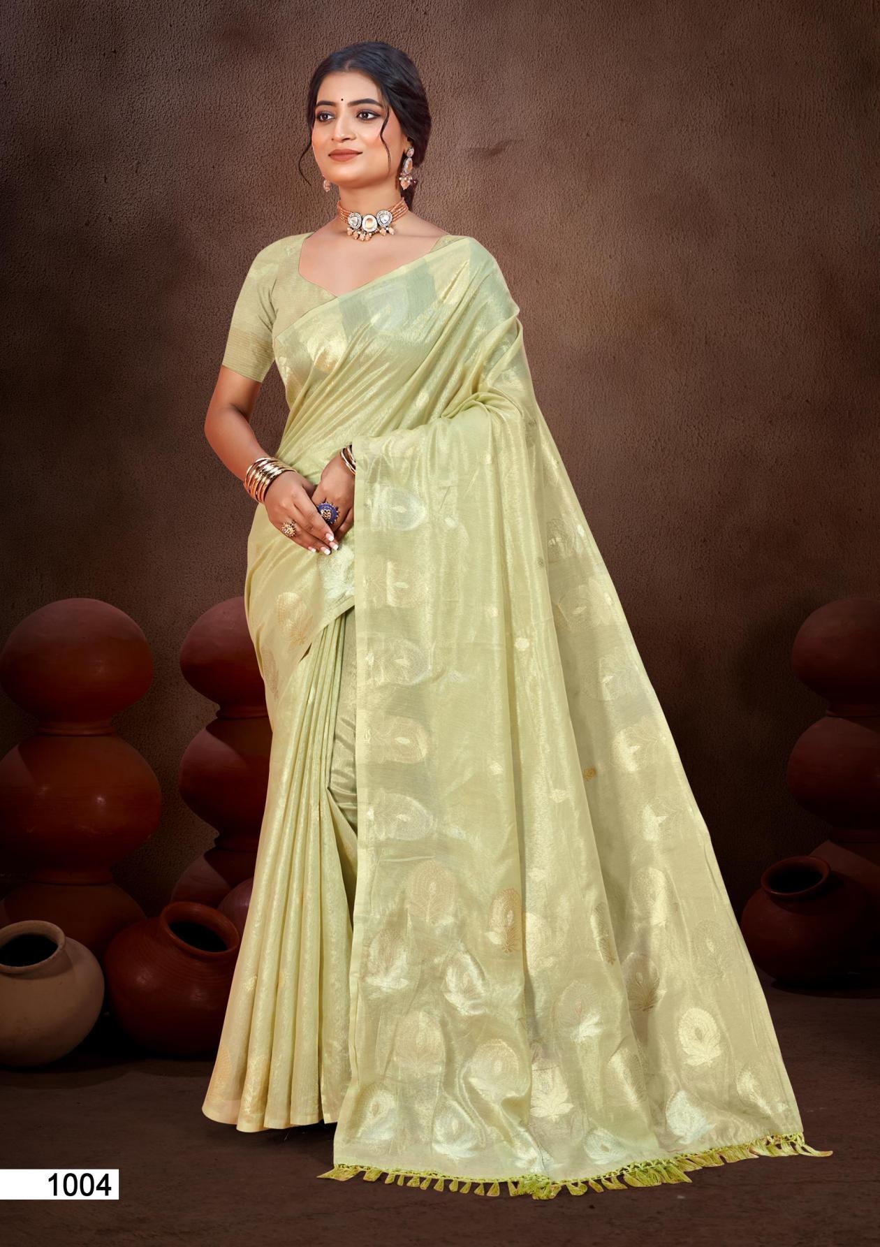 BUNAWAT Kethal Kota VOL 04 series 1001 to 1006 Munga kota Woven Work Traditional Saree in wholesale surat