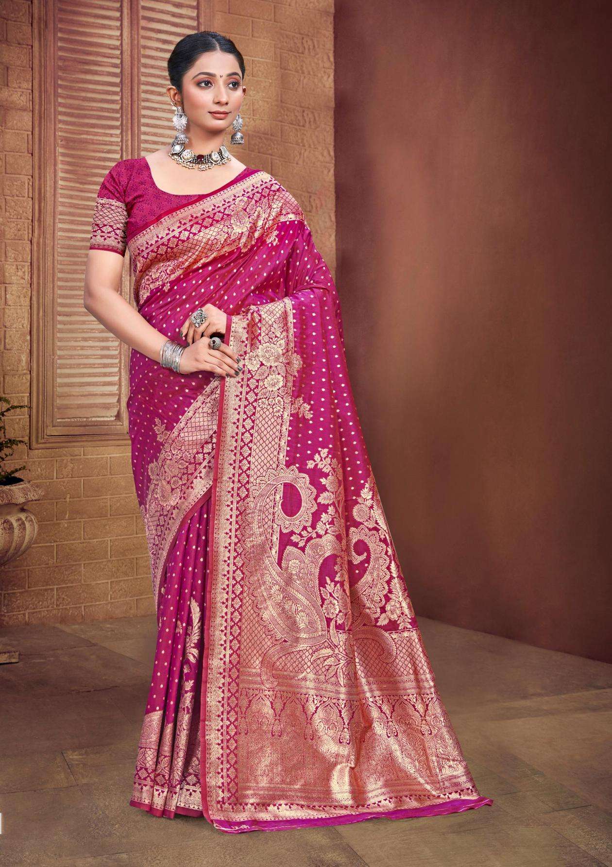 BUNAWAT Salaar Silk Sangam Prints Silk Woven Work Traditional Saree in wholesale surat