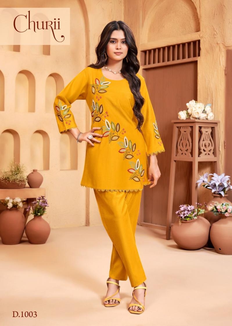 churii bell flower series 1001 to 1005 hit design vatican readymade combo co-ord set in wholesale surat