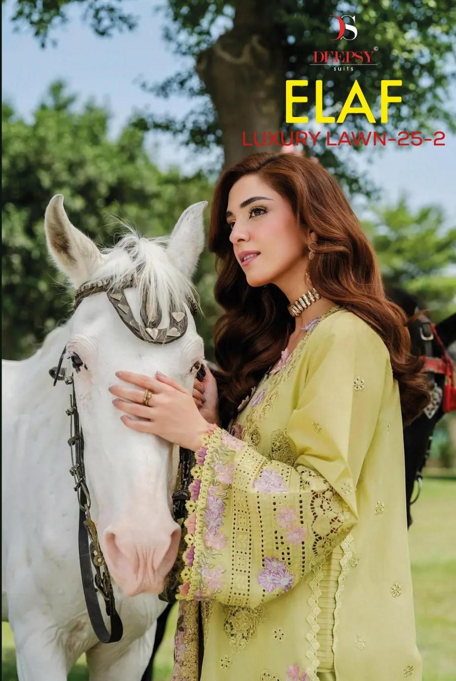 deepsy suits elaf luxury lawn 25 vol 2 series 1291 to 1294 cotton pakistani salwar kameez in wholesale surat