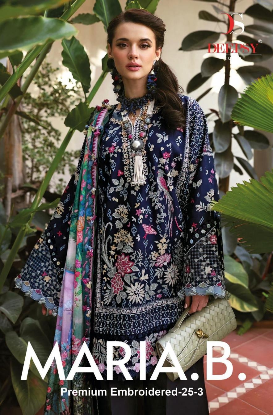 deepsy suits maria b premium 25 vol 3 series 1301 to 1306 cotton modern pakistani suits in wholesale surat