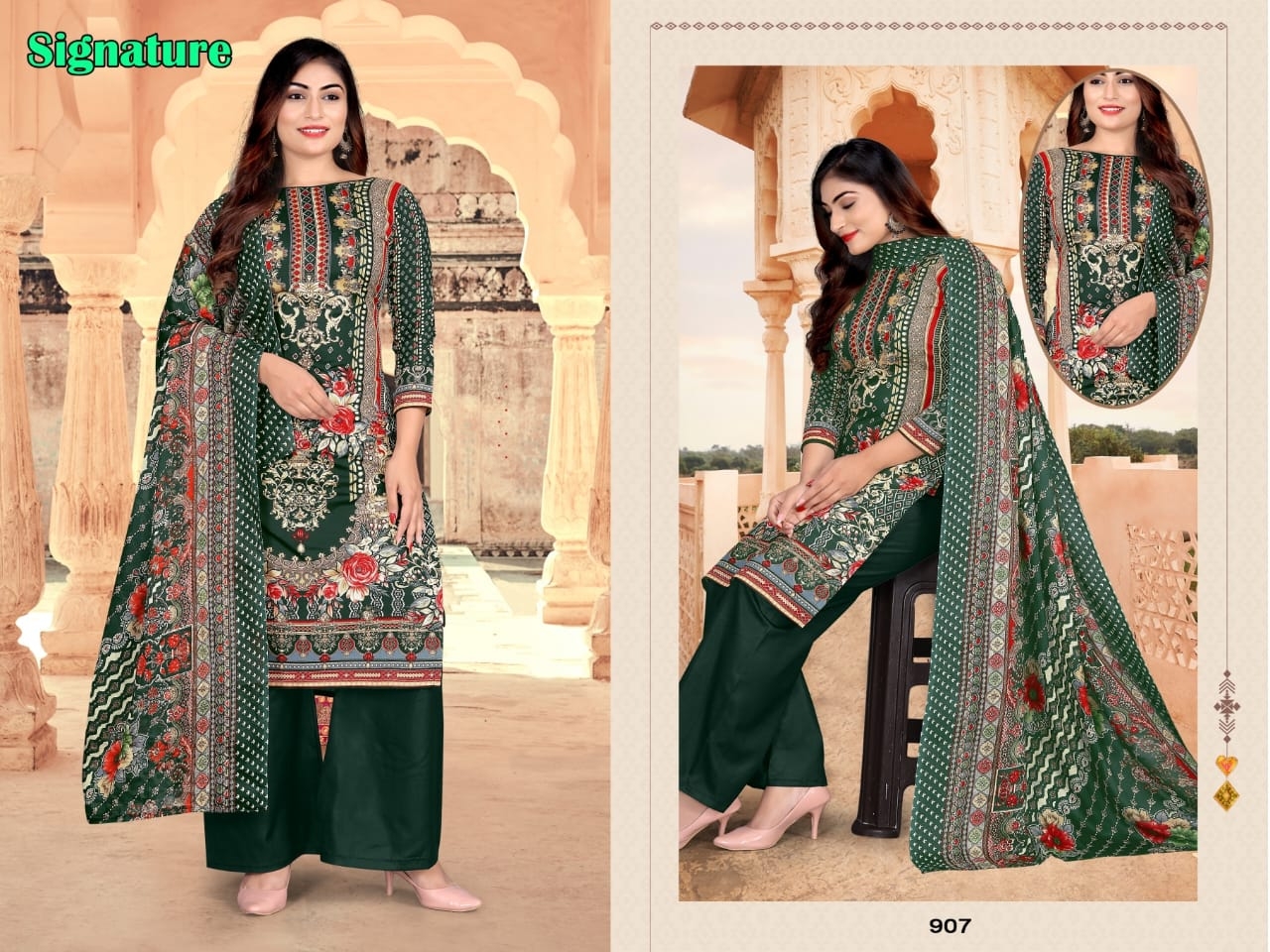 Divya Signature series 901 to 908 Soft Cotton Printed salwar kameez in wholesale surat