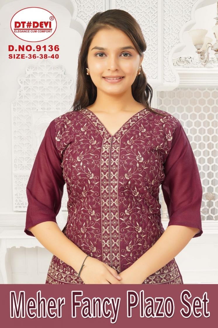 dt devi meher 9136 readymade stylish star georgette fancy kids plazzo set in wholesale surat
