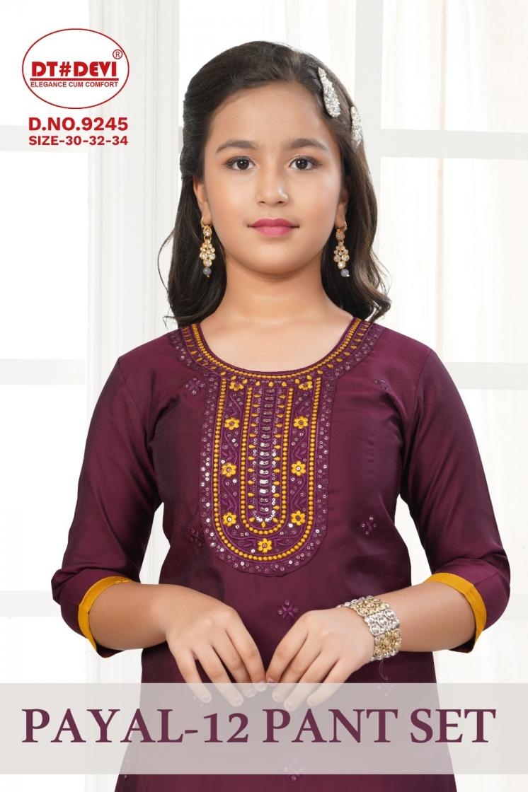 dt devi payal vol 12 readymade 9245 roman silk combo suit in wholesale surat