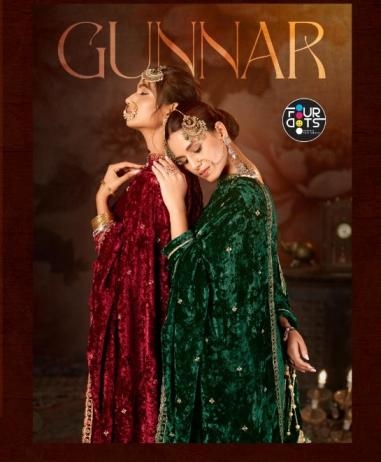 fourdots gunaar series 5091 to 5094 unstitched makhmal velvet suits in wholesale surat