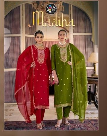 fourdots madiha series 1621 to 1624 attractive look crush silk salwar kameez in wholesale surat