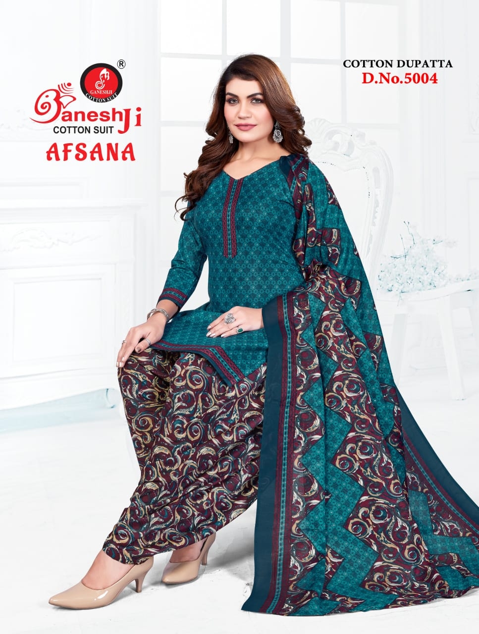 Ganeshji Afsana Vol-5 series 5001 to 5010 Soft Cotton Printed salwar kameez in wholesale surat
