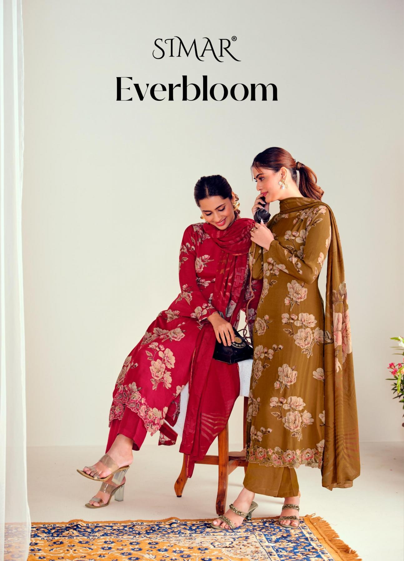 glossy simar everbloom 9068A to 9068D pretty look viscose muslin salwar kameez in wholesale surat