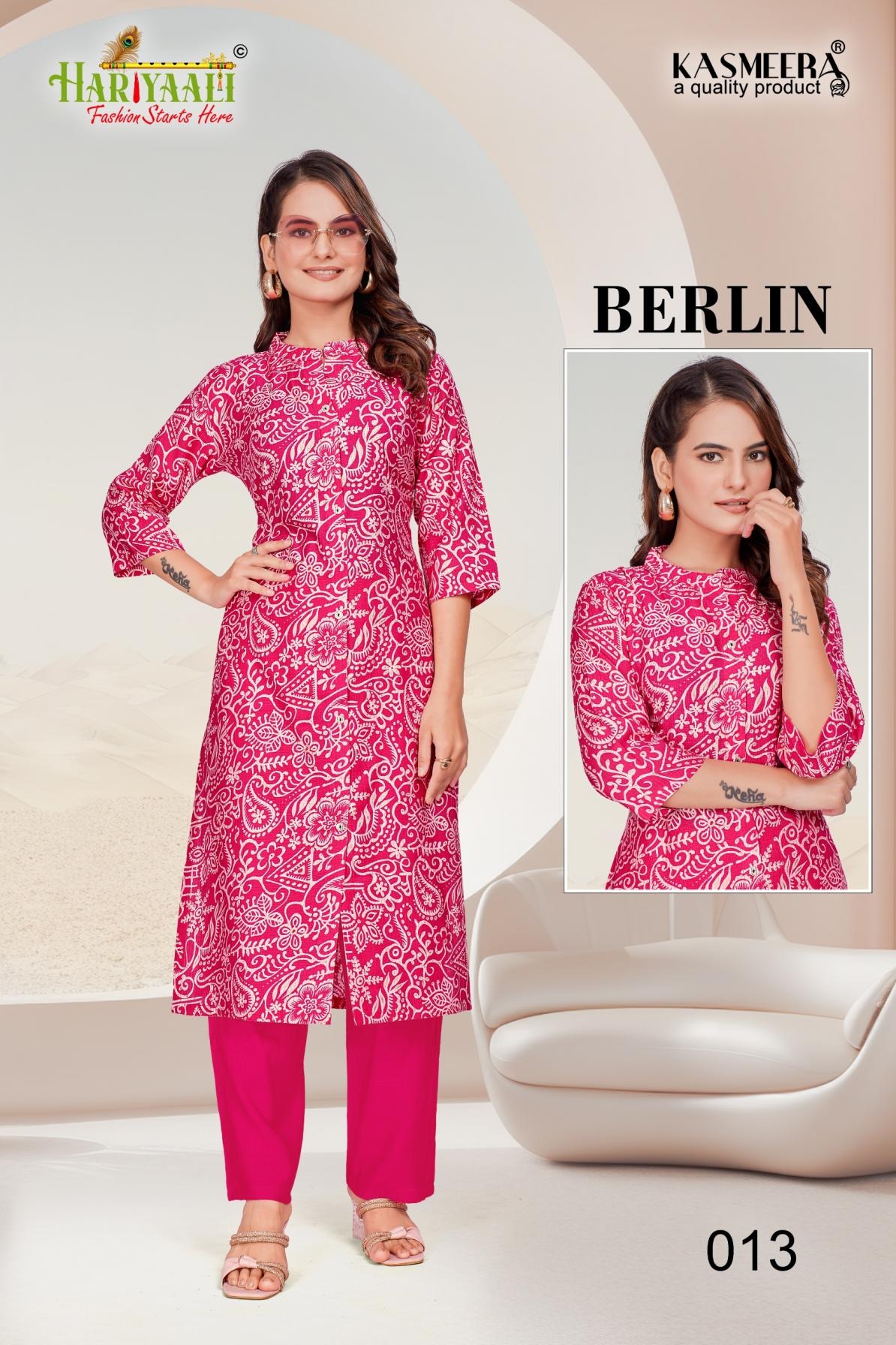 hariyaali berlin series 009 to 024 berlin silk a-line readymade combo co-ord in wholesale surat