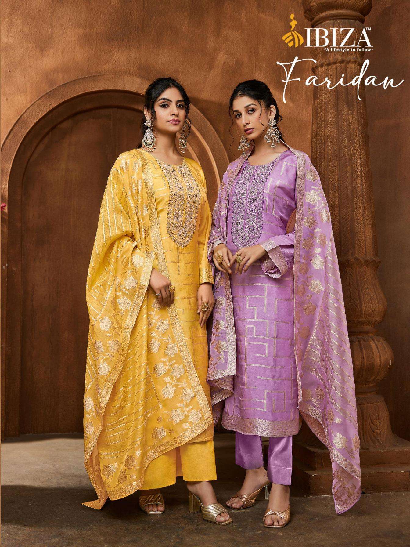 ibiza faridan amazing series 15812 to 15815 rasiyan silk jacquard salwar kameez in wholesale surat