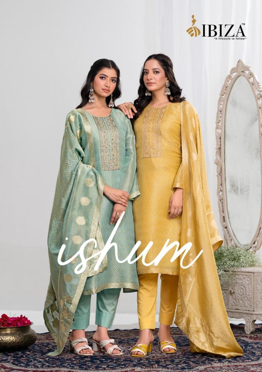 ibiza ishum series 2191 to 2194 simar silk jacquard attractive look suit in wholesale surat