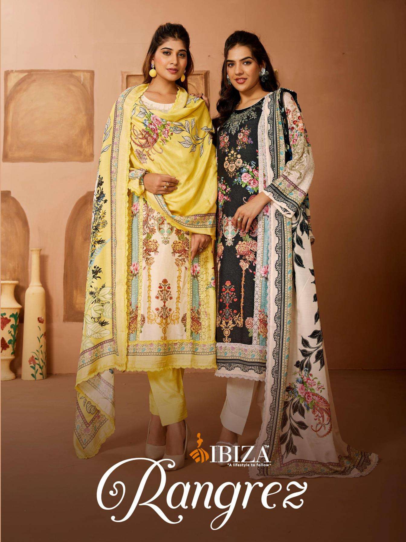 ibiza rangrez series 15940 to 15943 bemberg muslin elegance suits in wholesale surat
