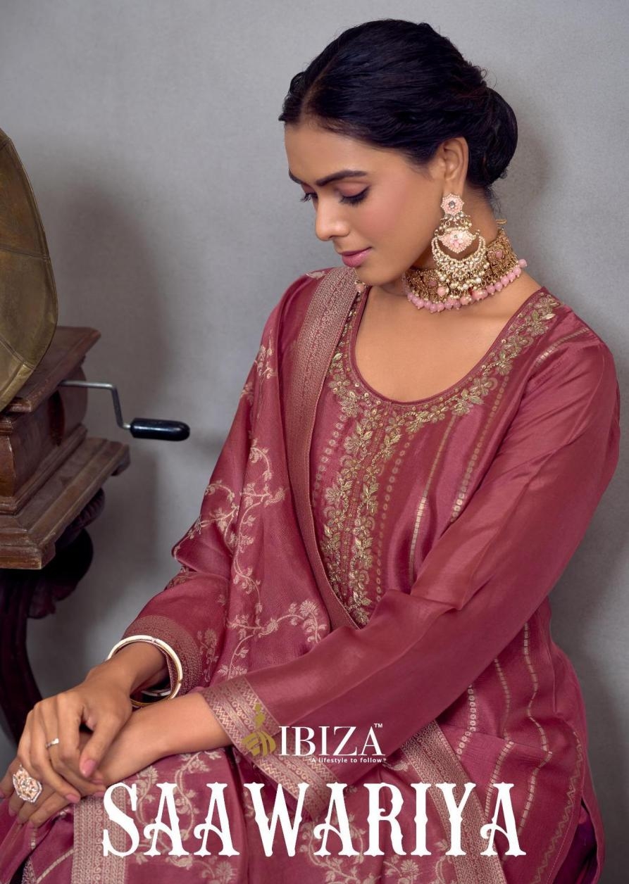 ibiza saawariya series 12345 amazing kosa silk jacquard salwar kameez set in wholesale surat