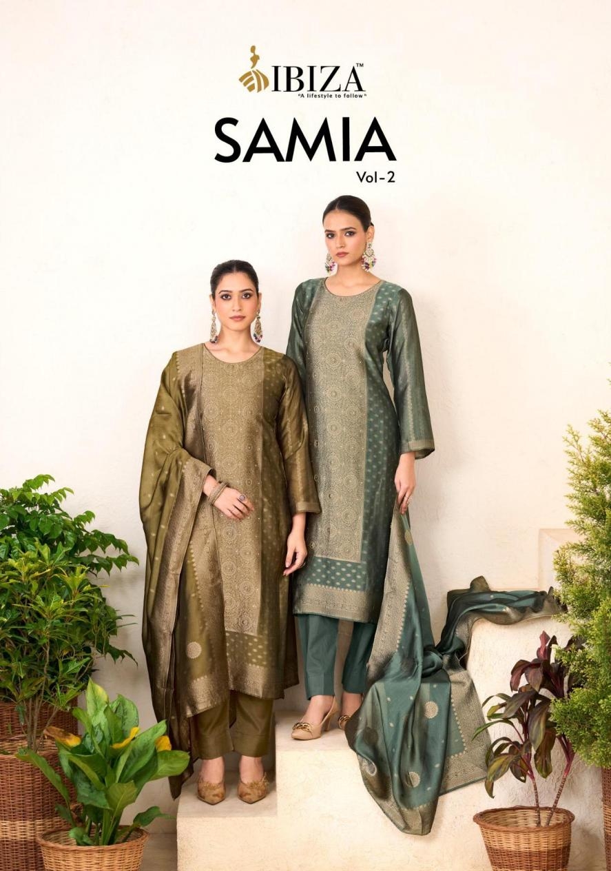ibiza samia vol 2 series 2491 to 2494 banglory silk jacquard hit design salwar kameez in wholesale surat