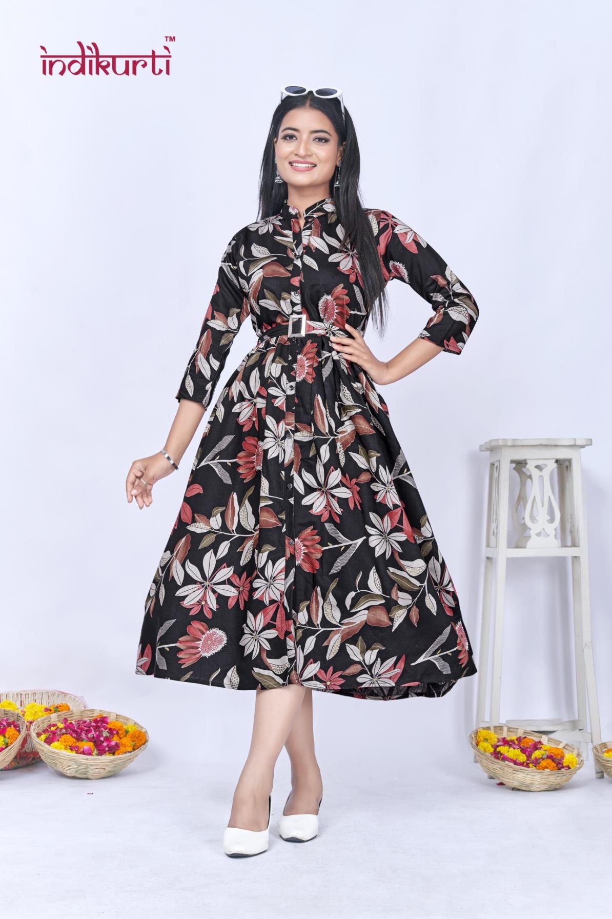indikurti jhalak vertican print readymade combo flair kurti in wholesale surat