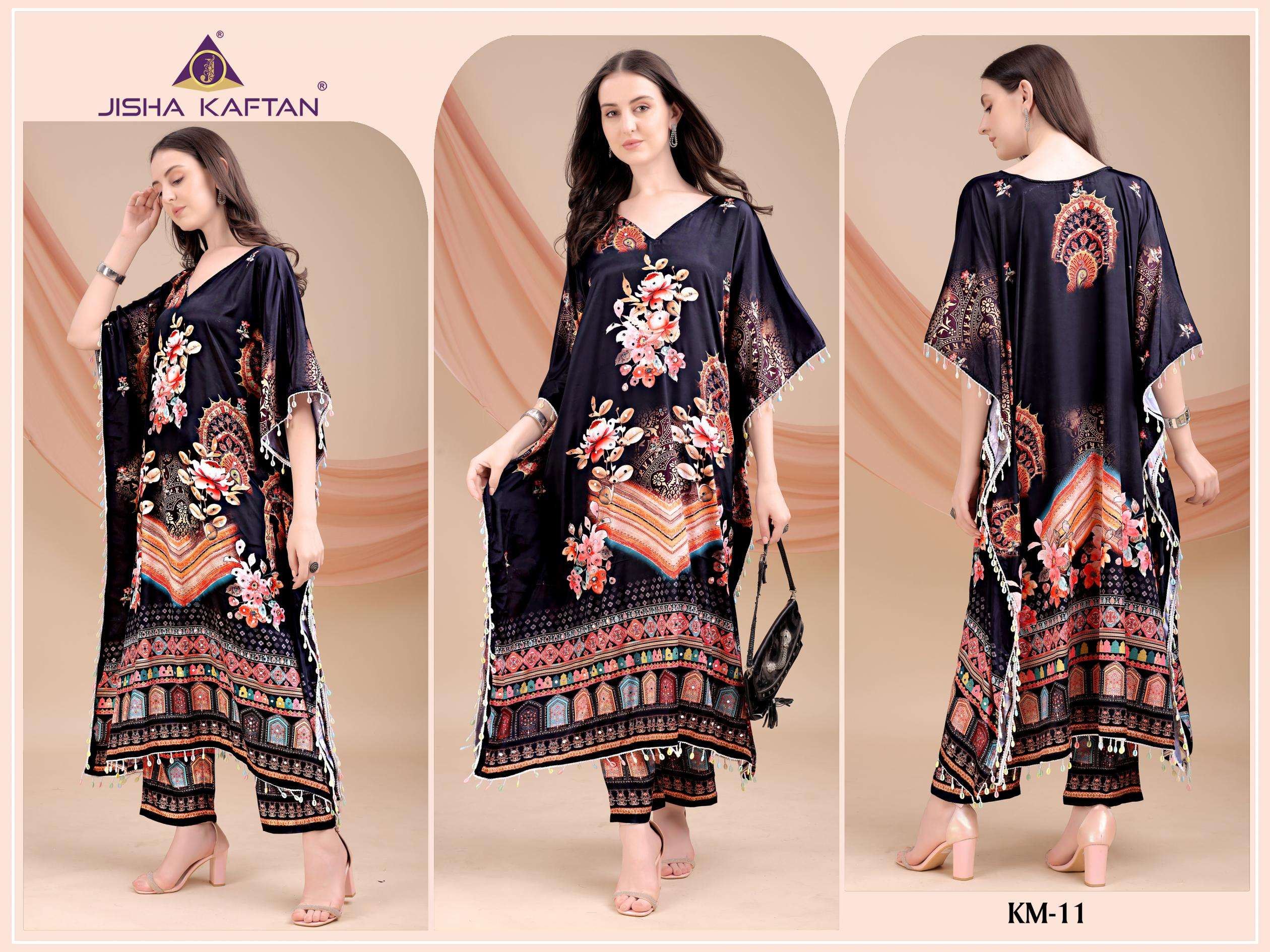 Jelite Presents Kaftan Co Ord Set With Value Addition Volume - 2 series 01 to 16 poly feather silk kaftan in wholesale surat