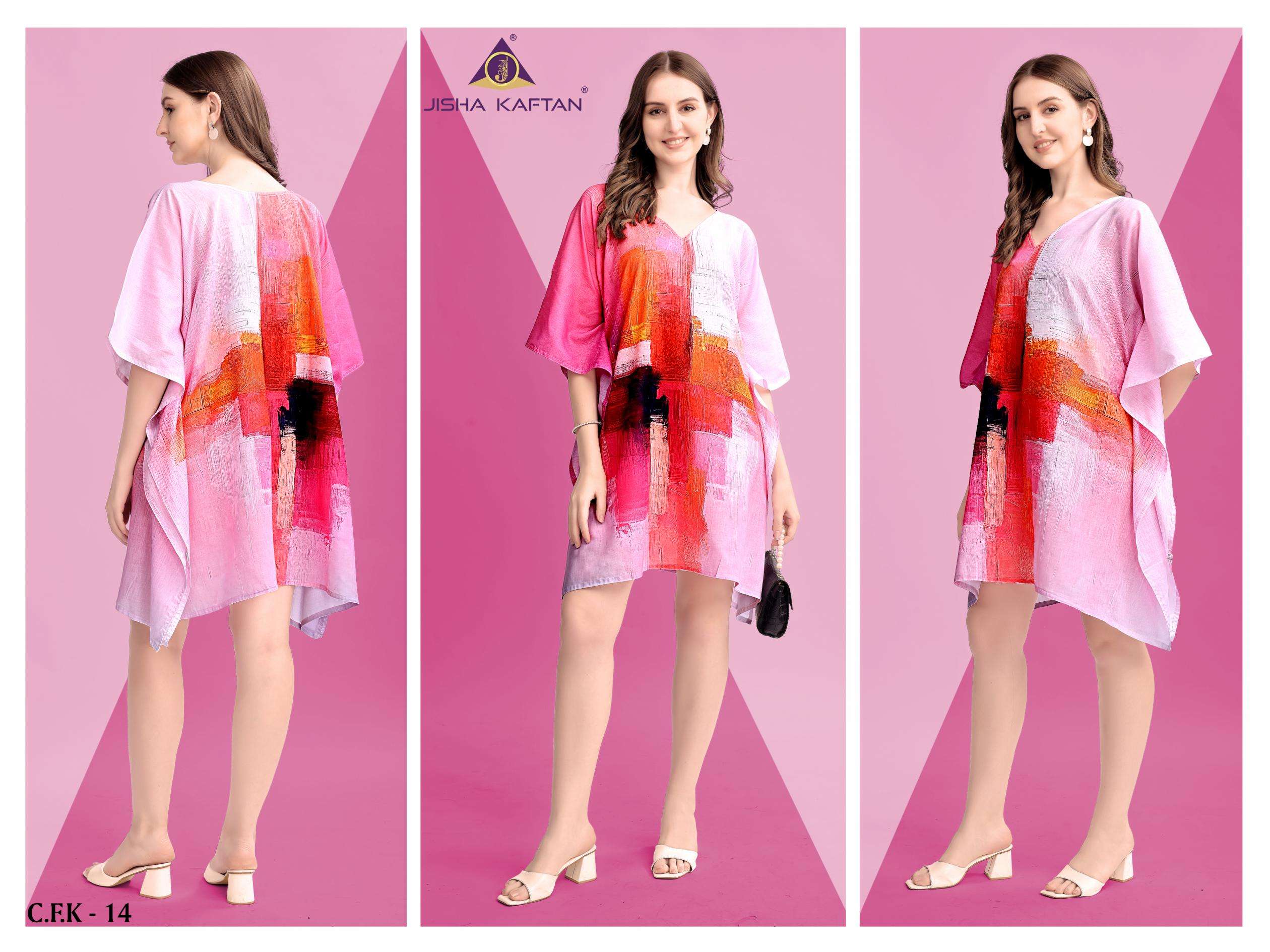 JISHA KAFTAN Presents Cotton Feel Kurti Vol 2 series 09 to 016 Cotton readymade kaftan in wholesale surat