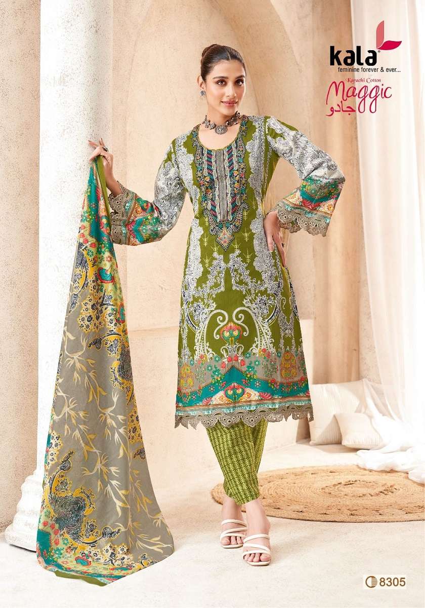 Kala Magic Vol-23 series 8301 to 8312 Pure Cotton Printed salwar kameez in wholesale surat