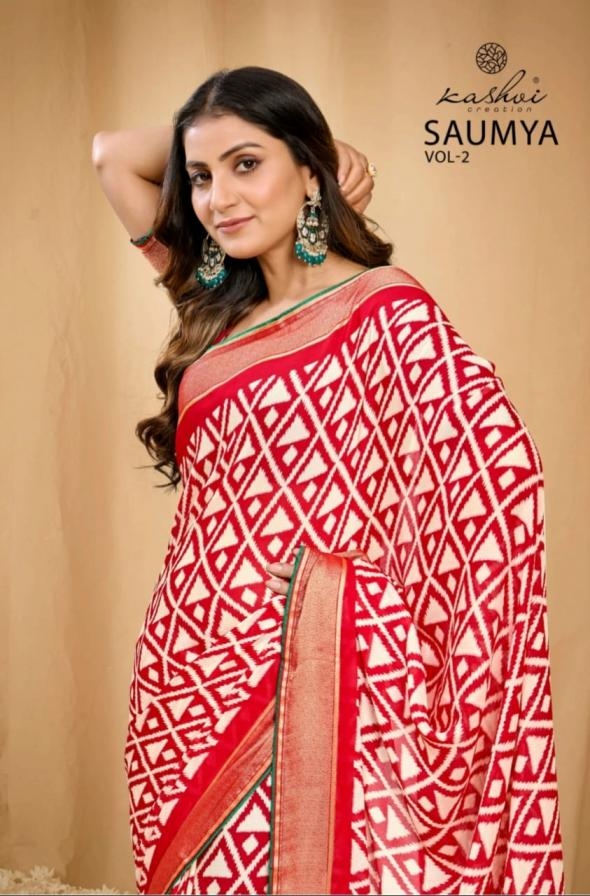 kashvi creation saumya vol 2 series 201 to 208 dull moss viscose best saree in wholesale surat