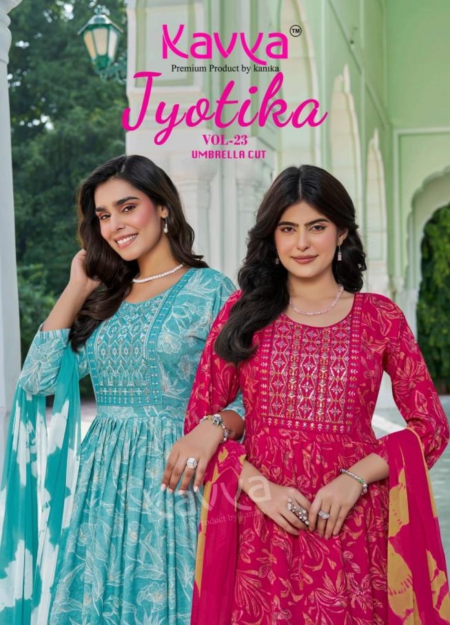 kavya jyotika vol 23 series 23001 to 23010 capsule print readymade casual suit in wholesale surat