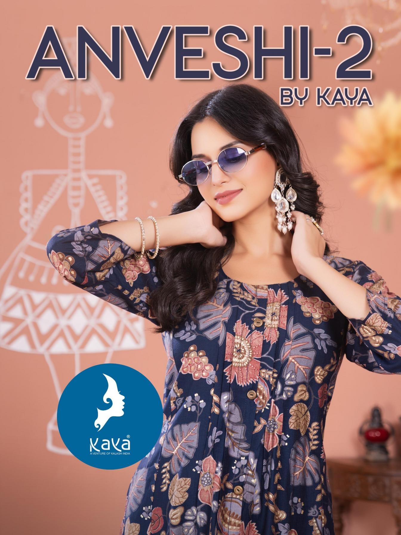 kaya anveshi vol 2 series 01 to 06 vertican print readymade plus size fancy kurti with pant in wholesale surat