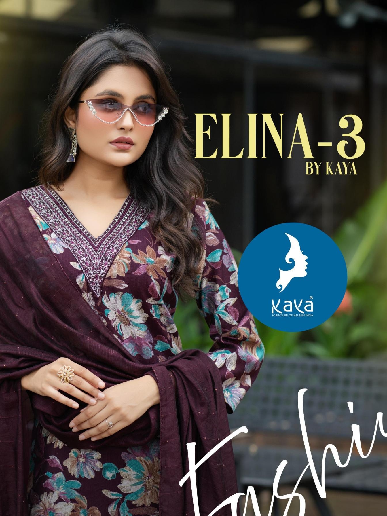 kaya elina vol 3 series 01 to 06 vertican print readymade fancy suit in wholesale surat