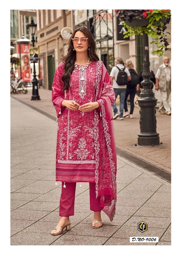 Keval Rangrez Vol-9 series 9001 to 9006 Pure Lawn Cotton Printed Readymade Karachi Kurti Pant With Dupatta in wholesale surat