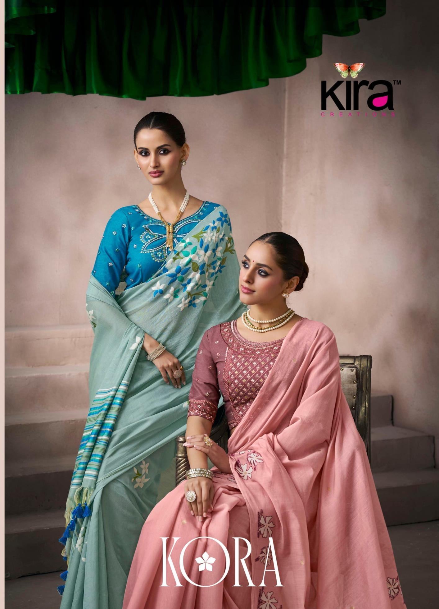 kira creation kora series 7601 to 7606 attractive look fancy saree in wholesale surat