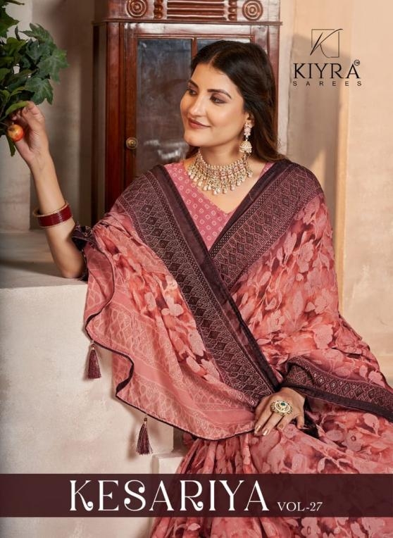 kiyra kesariya vol 27 series 1001 to 1006 hit design moss silk sarees in wholesale surat