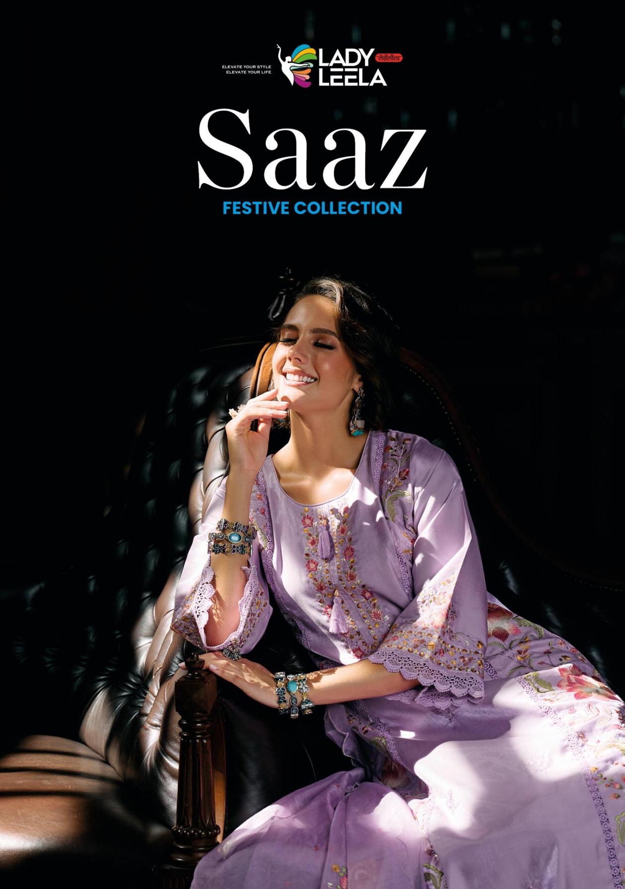 lady leela saaz series 31181 to 31184 viscose roman readymade party wear suit in wholesale surat