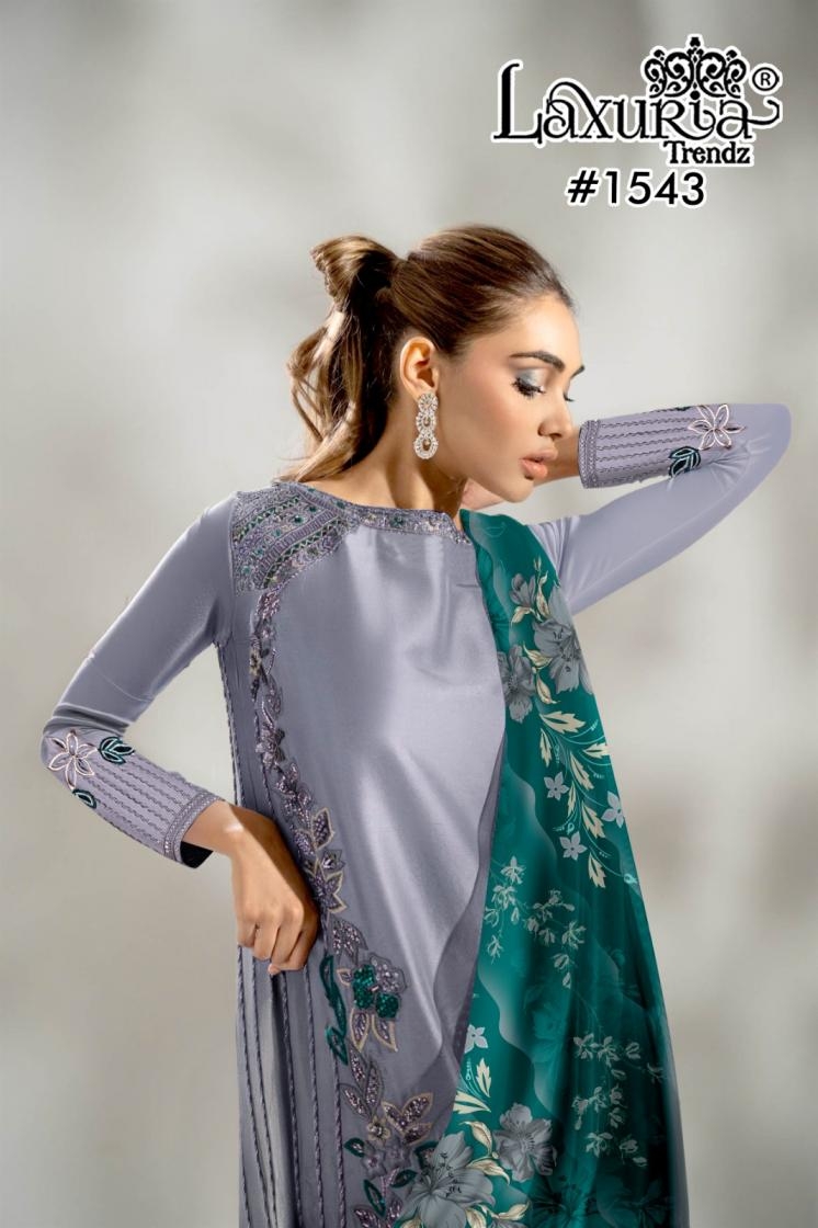 laxuria trendz 1543 viscose silk readymade designer pakistani suit in wholesale surat