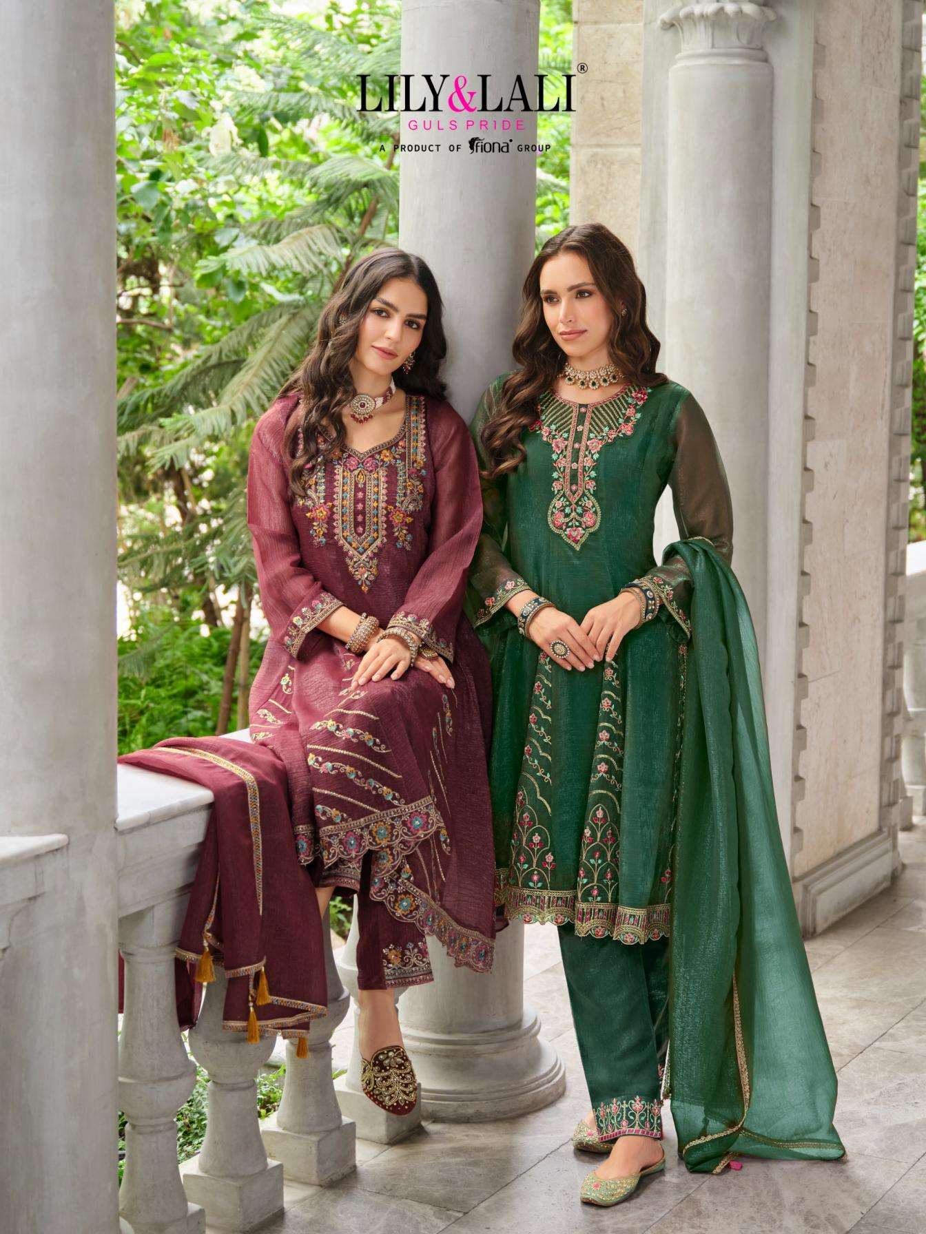 lily & lali aasma series 27321 to 27324 silk festival wear readymade ladies suits in wholesale surat